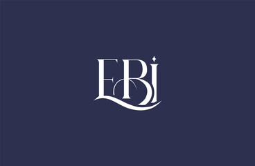 Initial EBI letter logo design. Elegant Monogram Logo Design with Decorative Elements and Typography