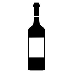 Wine Bottle Icon isolated on transparent background