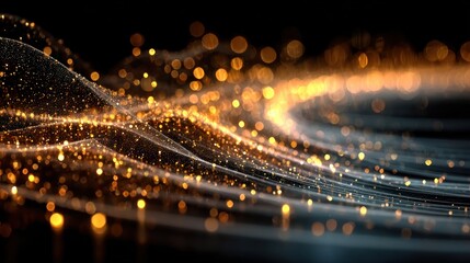 Golden sparkle particle glitters infinity light trail alpha channel loop 4K animation shiny glowing gold stars transparent background overlay design element