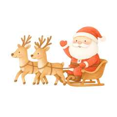 Cute Watercolor Santa Claus Clipart – Hand Painted Christmas Character