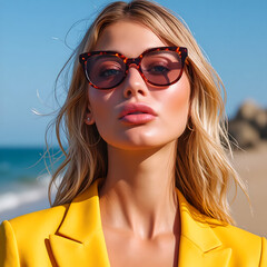 Fashion  model woman with a sunglass