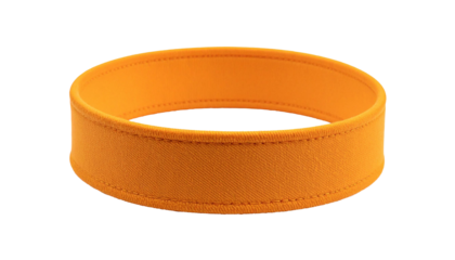Blank orange wristband mockup on transparent background