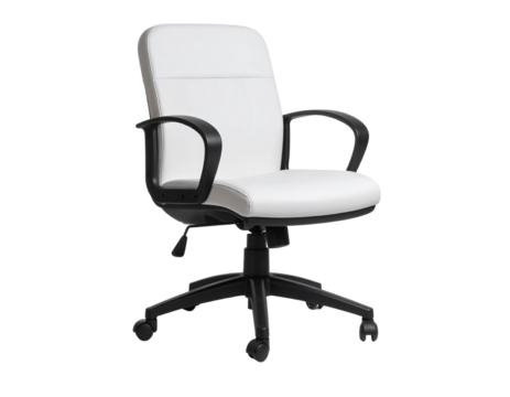 Comfortable white office chair on transparent background