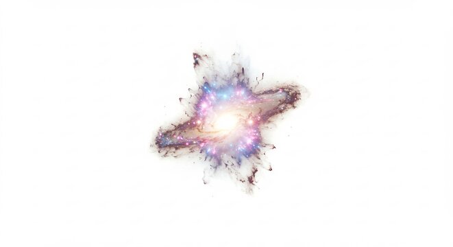 輝く宇宙塵 神秘的渦巻く銀河 鮮やか色彩 (Kagayaku uchuu jin shinpiteki uzumaku ginga azayaka saishou) Translation: Shining cosmic dust, mysteriously swirling galaxy, vivid colors. AI Generated