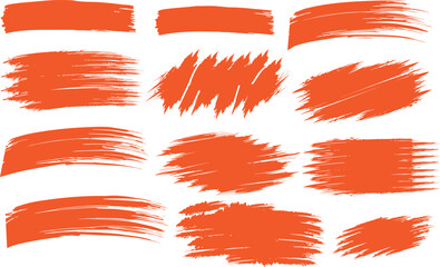 Obraz premium Abstract grunge brush stroke isolated. Editable vector Set of colorful brush strokes, lines, Brush stain. Grungy brushes collection. Vector black paint brush. Rectangle brush collection.