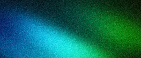 Green blue texture background, grainy abstract glowing noise gradient banner, dark backdrop header...