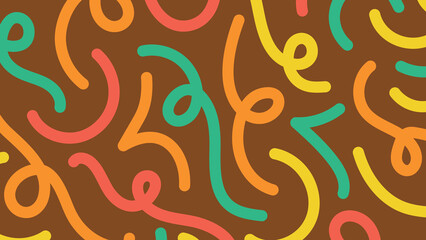 Fototapeta premium Brown abstract squiggle background