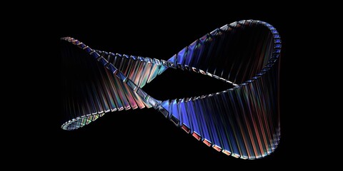 Abstract dark background, futuristic glass shape, 3d render