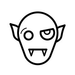 Cute vampire head - vector icon
