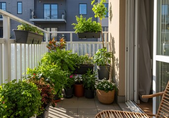 Fototapeta premium Urban plant heaven — lush 3D green sanctuary for real estate, wellness & eco-brands that converts through serenity, biophilic desire, and scroll-stopping city escape