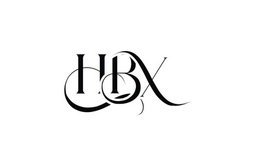 Initial HBX letter logo design. Elegant Monogram Logo Design with Decorative Elements and Typography
