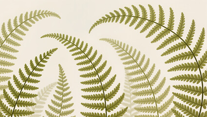 Lush green ferns elegantly stretching towards calming light