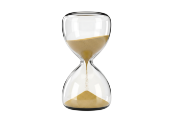 Photo of hourglass isolated on transparent background