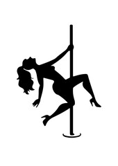 Silhouette of a Woman Performing Pole Dancing