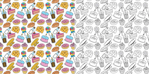 vector seamless pattern bakery.