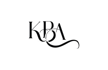 Initial KBA letter logo design. Elegant Monogram Logo Design with Decorative Elements and Typography