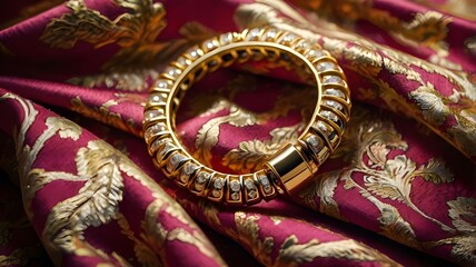 Elegant Gold Bracelet with Gemstone Settings