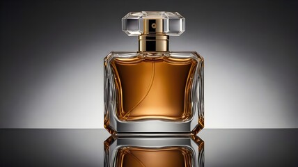 Elegant Perfume Bottle on Reflective Surface