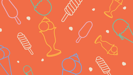 Ice cream outline background