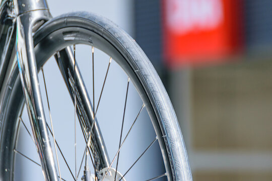 Detail of a bicycle wheel ready for a race transportation technology concept - Powered by Adobe