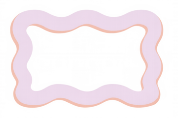 Pastel pink wavy border forming a decorative frame with transparent background, ideal for adding a touch of elegance and modernity to designs