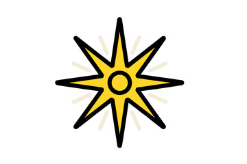 Vector Icon of Glowing Yellow Light Burst