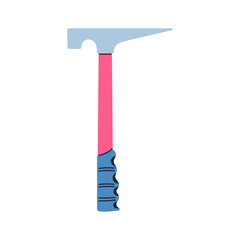 Construction hammer vector illustration. Modern tool, repair tools builder mechanic, plumber, carpentry. Tool stylized simple hammer cartoon professional object