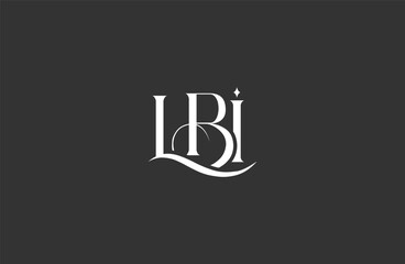 Initial LBI letter logo design. Elegant Monogram Logo Design with Decorative Elements and Typography