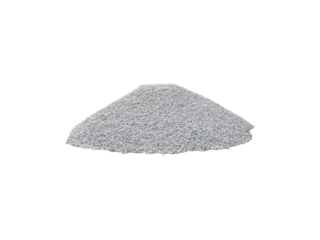 Pile of gray crushed gravel is isolated.