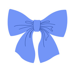 Ribbon bow hand drawn cute vector illustration. Trendy elegant tape design element for celebrating Valentines Day, wedding birthday decoration. Cartoon bow tie knot gift ribbon, silk hair accessory