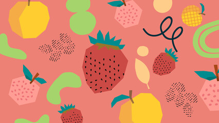 Watermelon and Dragon Fruit Abstract Background