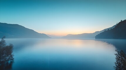 sunrise over the lake