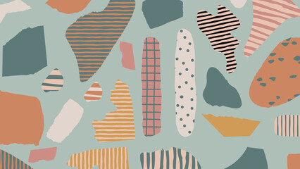 Handcrafted abstract collage background