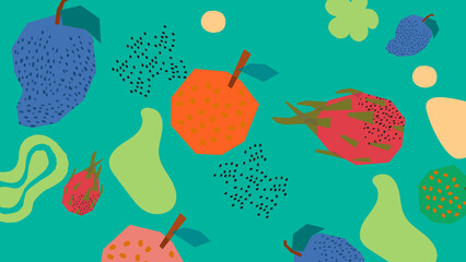 Fresh Apple and Pineapple Summer Background