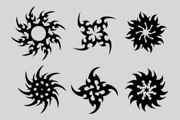 tribal flowers tattoo design set y2k style