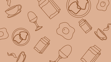 Toast and coffee breakfast background