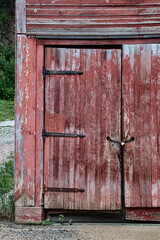 Red wooden doors