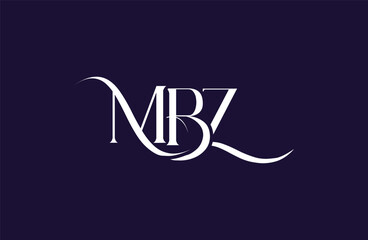 Initial MBZ letter logo design. Elegant Monogram Logo Design with Decorative Elements and Typography