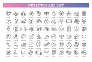 Nutrition and Diet Icons set