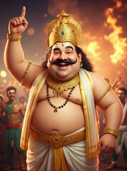 King Mahabali (Maveli) in Festive Onam Celebration &ndash; Kerala Culture and Tradition  " ai generator "
