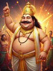 King Mahabali (Maveli) in Festive Onam Celebration &ndash; Kerala Culture and Tradition  " ai generator "
