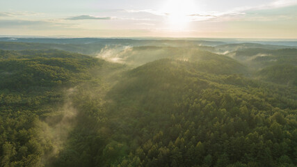 Obraz premium morning fog in the mountains