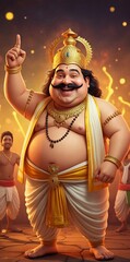 King Mahabali (Maveli) in Festive Onam Celebration &ndash; Kerala Culture and Tradition  " ai generator "
