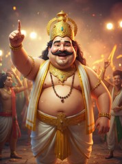 King Mahabali (Maveli) in Festive Onam Celebration &ndash; Kerala Culture and Tradition  " ai generator "
