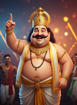 King Mahabali (Maveli) in Festive Onam Celebration &ndash; Kerala Culture and Tradition  " ai generator "
