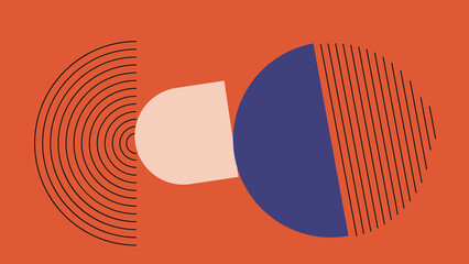 Retro geometric circle background