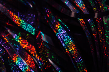 abstract dark holographic party streamer background