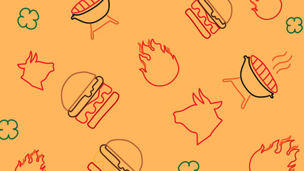 BBQ grill and burger background