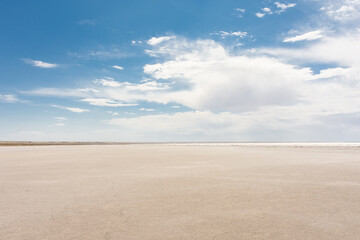 White salt marsh desert of the Aral Sea,  Uzbekistan