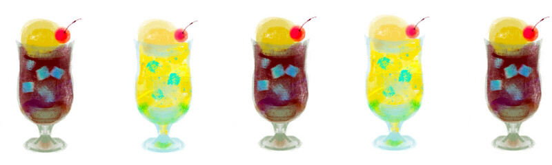 Cream Soda Line – Cola and Lemon (Transparent Background)